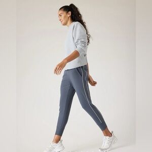 Athleta Venice Blue High Rise Track Pants Side Stripe Jogger women’s size L